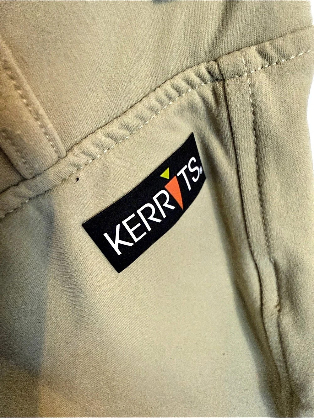 Kerrits Flow Rise Performance Knee Patch Riding Tights Beige Large - Picture 4 of 8